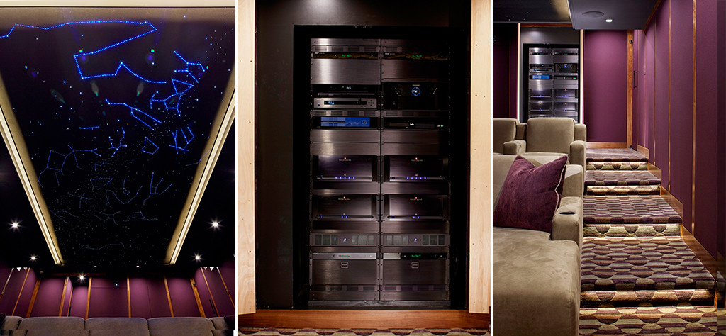 One-touch Elan control, 4K projection, Dolby Atmos sound, a starlit ceiling